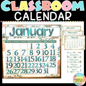 Classroom Calendar Interactive display by Lauren's lil Learners | TPT