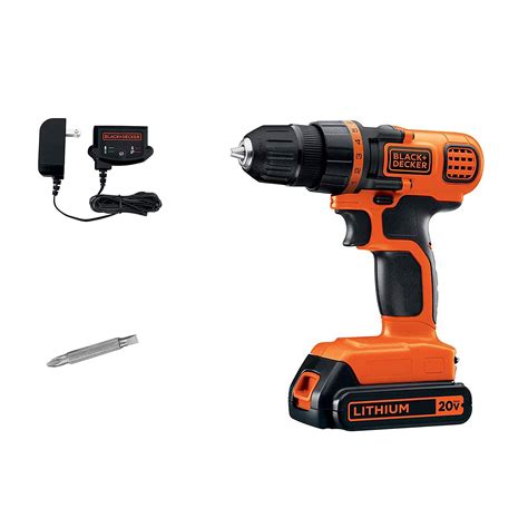 Buy BLACK+DECKER 20V MAX Cordless Drill and Driver, 3/8 Inch, With LED Work Light, Battery and ...