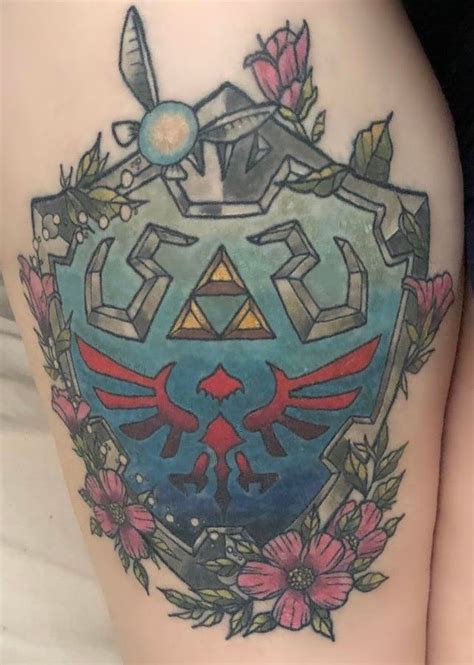 My Hylian shield tattoo done by mcallistertattoo at Horizon Tattoo Co. in Hull, UK | Shield ...