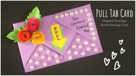 Pull Tab Origami Greeting Card - Little Crafties