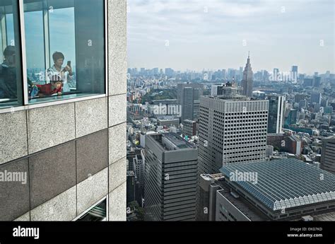 Japan, Honshu island, Kanto, Tokyo, sky view desk at Shinjuku district ...