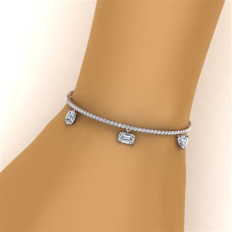 Diamond Charms Tennis Bracelet In 14K Rose Gold | Fascinating Diamonds