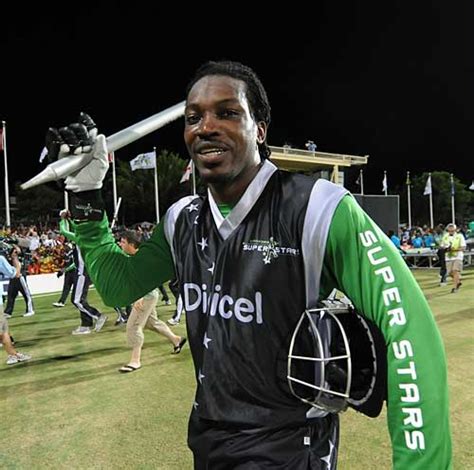 Chris Gayle celebrates after his match-winning innings | ESPNcricinfo.com