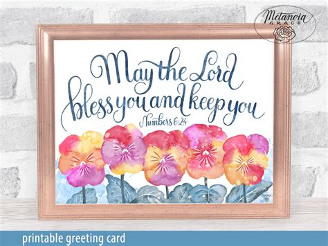 May the Lord bless you and keep you Printable Blessing card | Etsy