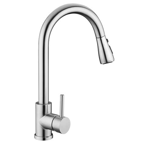 Buy Kitchen Sink Faucet Stainless Steel with Pull Down Sprayer Brushed Nickel Commercial Modern ...