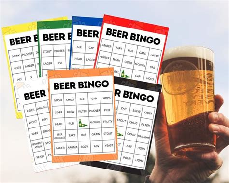 BEER BINGO Beer games drinking games beer printables beer | Etsy | Beer ...