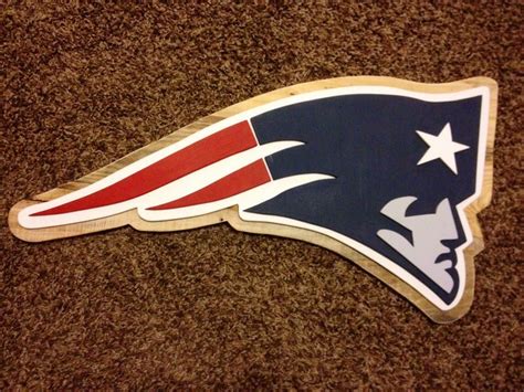 New England Patriots 3-D logo shaped wood sign. Wood sports sign ...