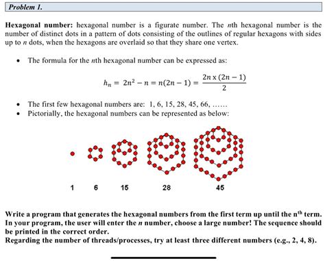 Solved Problem 1. Hexagonal number: hexagonal number is a | Chegg.com