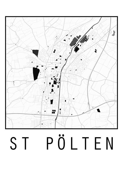 St. Polten map Digital Art by Dandi Studio | Pixels