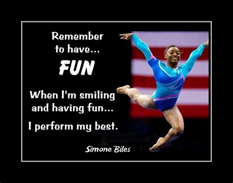 Printable Simone Biles Gymnastics 'Fun' Quote Digital Print Poster #1, Motivational Wall Art ...