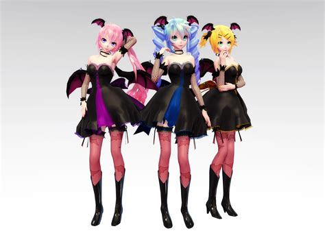 TDA Succubus Miku, Luka, Rin DL by Skary66 on DeviantArt Rin, Anime Dress, Akita, I Am Game ...