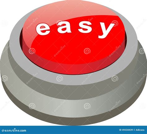 Easy button stock vector. Illustration of vector, button - 49334439