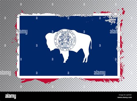 Wyoming state flag, Wyoming flag transparent background Stock Photo - Alamy