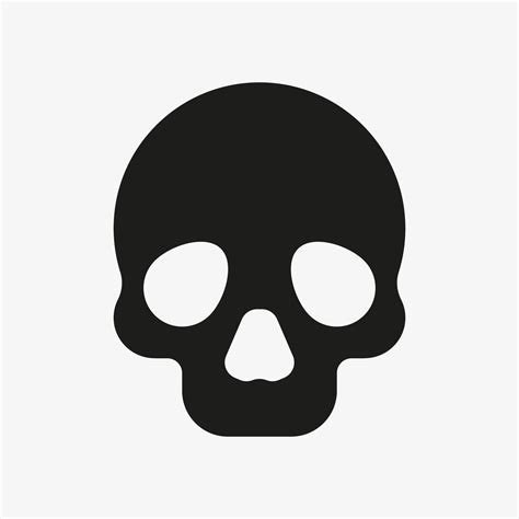 Black vector illustration of skull isolated on white background. Skull icon symbol. Pirate skull ...