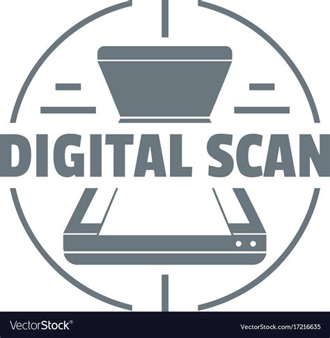 Digital scan logo simple style Royalty Free Vector Image