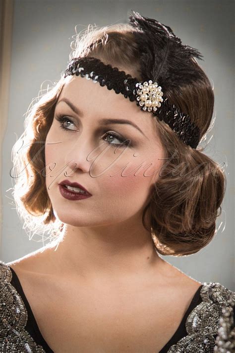 1920s Flapper Headband, Gatsby Headpiece, Wigs | Roaring 20s hairstyles ...