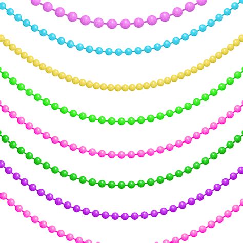 Mardi Gras Beads Vector Art PNG, Mardi Gras Beads Illustration ...