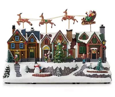 Winter Wonder Lane Christmas Village Animated Musical Town & Flying ...