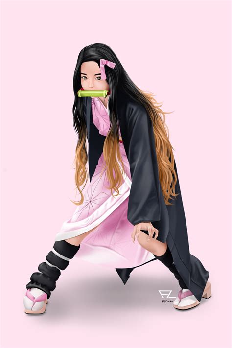 Fly Zefree - Girl Illustration 13 - Anime Fanart Nezuko Kamado-Kimetsu No Yaiba