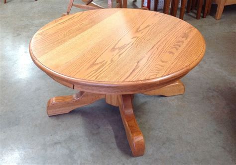 Solid Round Pedestal Coffee Table - TheBestWoodFurniture.com