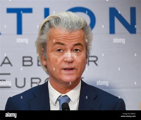 Leader of Party for Freedom (PVV) Geert Wilders speaks during the press ...