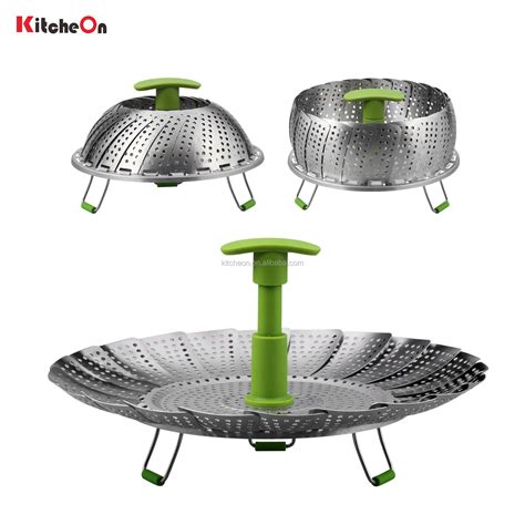 Multipurpose Folding Stainless Steel Food Steamer Basket With Extendable Handle - Buy Steamer ...