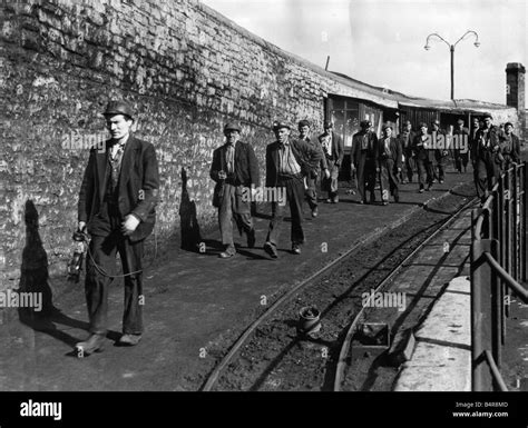 Miners leaving Whitburn Colliery in July 1954 Stock Photo, Royalty Free Image: 20180733 - Alamy