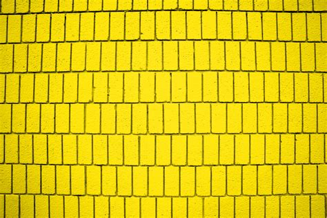 Bright Yellow Brick Wall Texture with Vertical Bricks Picture | Free ...