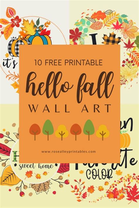 10 Free Printable Hello Fall Wall Art