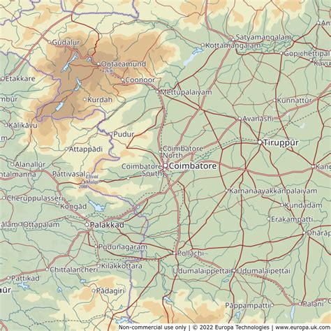 Map of Coimbatore, India | Global 1000 Atlas