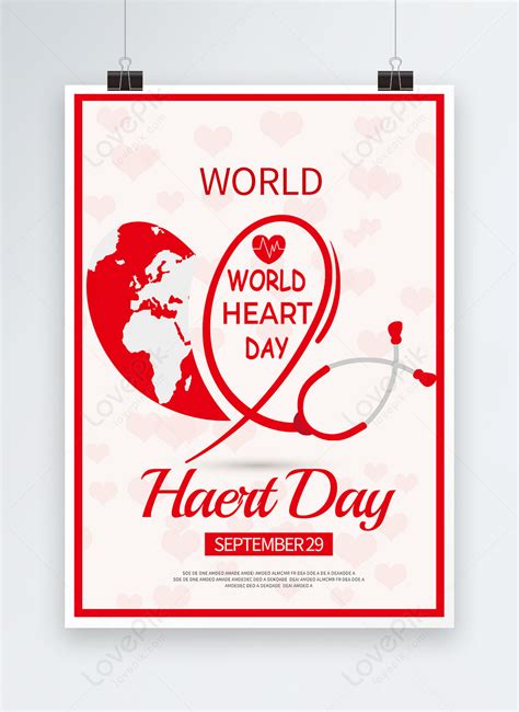 Red creative world heart day poster template image_picture free download 465516795_lovepik.com