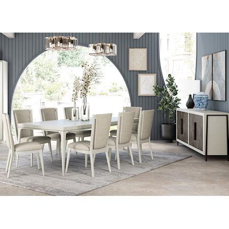 Klien Furniture Blanc 10-Piece Contemporary Dining Group | Sprintz Furniture | Table & Chair Set ...