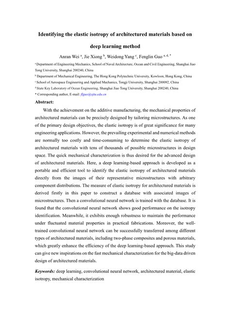 Identifying the Elastic Isotropy of Architectured Materials Based On - DocsLib