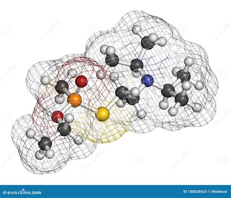 VX Nerve Agent Molecule (chemical Weapon). Atoms Are Represented As Spheres With Conventional ...