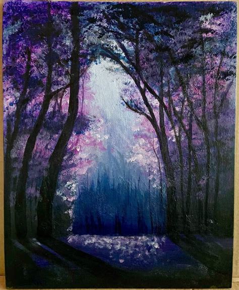 Magic forest Painting by Monika Zakrzewska | Saatchi Art