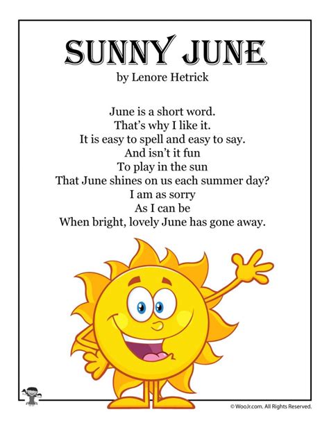 June Poems for Kids | Woo! Jr. Kids Activities : Children's Publishing