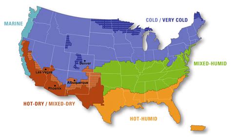 1: US climate zones recognized by Building America in the continental... | Download Scientific ...