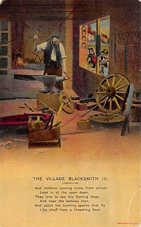 The Village Blacksmith Poem Occupation, Blacksmith Postcard | OldPostcards.com