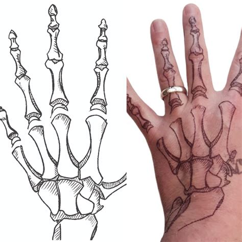 Skeleton Hand Drawing For Tattoo