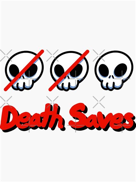 "DnD Death Saves cute dungeons and dragons" Sticker for Sale by ...