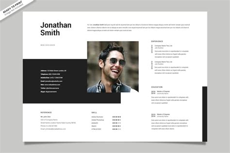 Premium PSD | Landscape Horizontal Resume Template