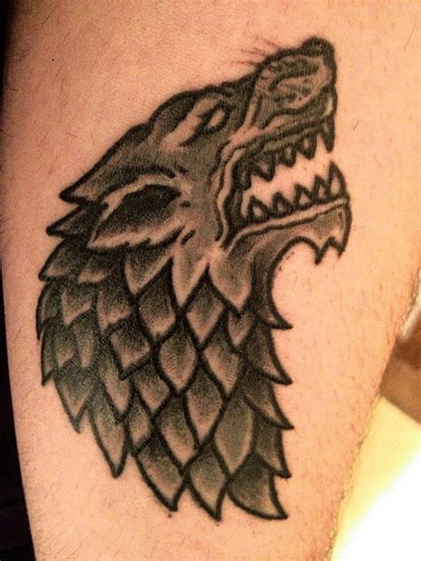 My new Dire wolf tattoo! Winter is coming : r/gameofthrones