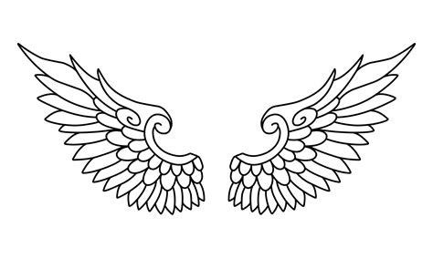 Free vector angel wings line art and outline 19464486 Vector Art at ...