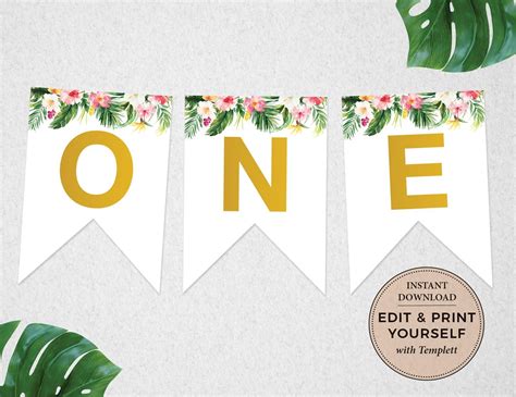 ONE Banner Editable One Banner First Birthday Banner | Etsy | First ...