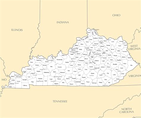 Printable Kentucky Map With Cities