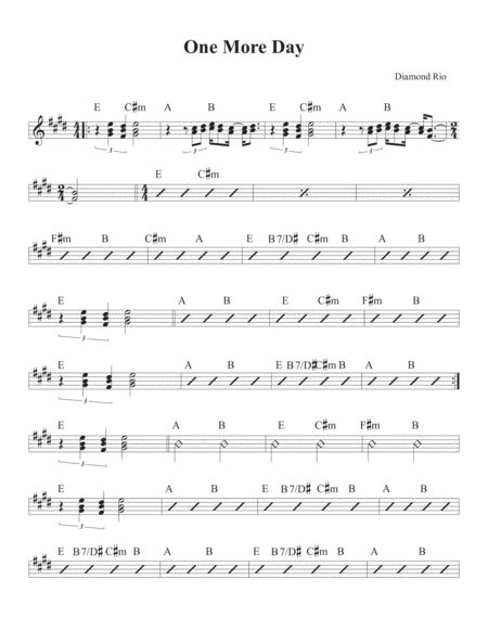 One More Day (arr. David M Fagnant) by Diamond Rio Sheet Music for Piano, Vocal & Guitar Chords ...