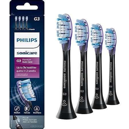 Amazon.com: Philips Sonicare Genuine W DiamondClean Toothbrush Heads, 3 Brush Heads, Black ...