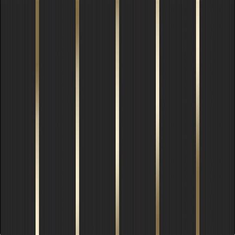 Stripe Panel wallpaper in black & Gold | Gold and black wallpaper, Gold ...