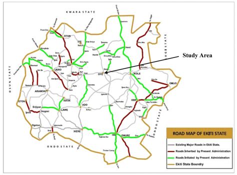 Map of Ekiti State Showing Oye-Ekiti. Adapted from Ekiti Road Map | Download Scientific Diagram