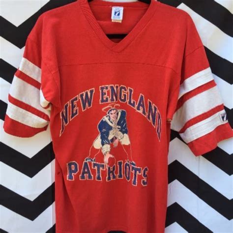 Retro Logo 7 Football Jersey, Cotton, New England Patriots, Screen ...